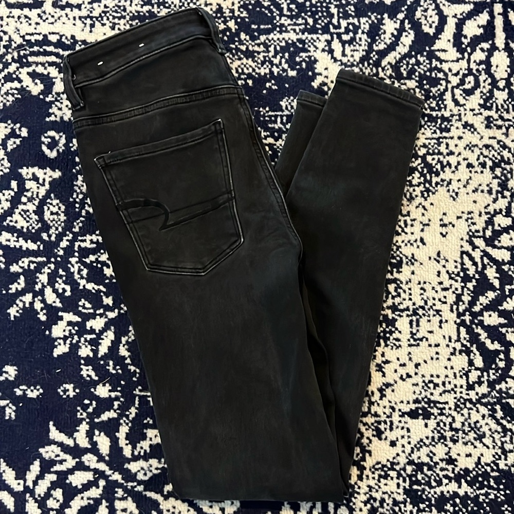 AE Black Super Stretch Skinny Jeans